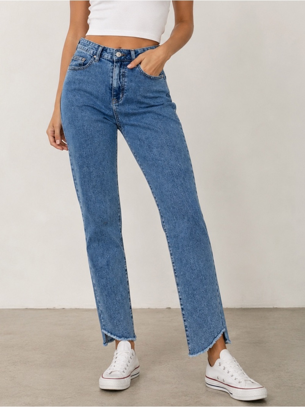 Rebecca Minkoff Medium Blue High-Rise Straight Leg Jeans